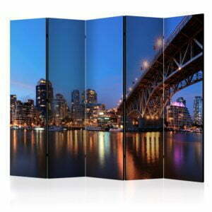 5-teiliges Paravent - City Lights II [Room Dividers]
