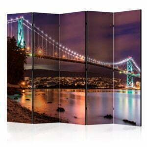 5-teiliges Paravent - Glow Above the City II [Room Dividers]
