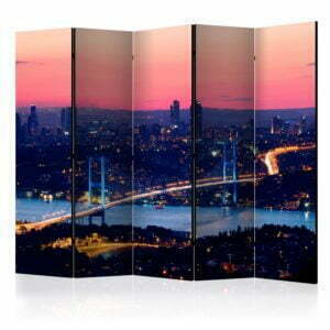 5-teiliges Paravent - Bosphorus Bridge II [Room Dividers]