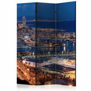 3-teiliges Paravent - Illuminated Barcelona [Room Dividers]