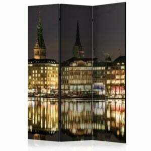 3-teiliges Paravent - Night in Hamburg [Room Dividers]