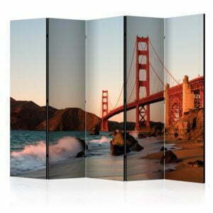 5-teiliges Paravent - Flaming Landscape II [Room Dividers]