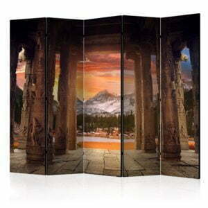5-teiliges Paravent - Trail of Rocky Temples II [Room Dividers]