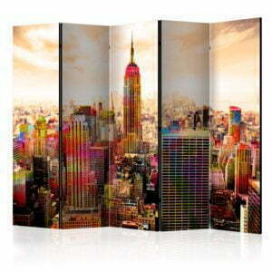 5-teiliges Paravent - Colors of New York City III II [Room Dividers]