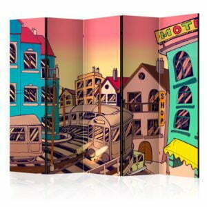 5-teiliges Paravent - Morning in a city II [Room Dividers]