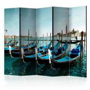 5-teiliges Paravent - Gondolas on the Grand Canal, Venice II [Room Dividers]