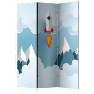 3-teiliges Paravent - Rocket in the Clouds [Room Dividers]