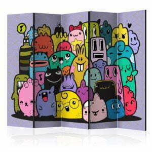 5-teiliges Paravent - Monsters from 3rd C Grade II [Room Dividers]