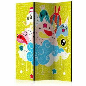3-teiliges Paravent - Happy Creatures [Room Dividers]