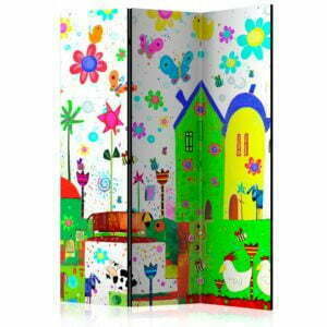 3-teiliges Paravent - Happy farm [Room Dividers]