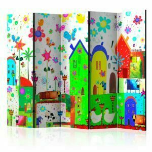 5-teiliges Paravent - Happy farm II [Room Dividers]