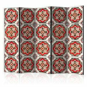 5-teiliges Paravent - Dance of Red Line II [Room Dividers]
