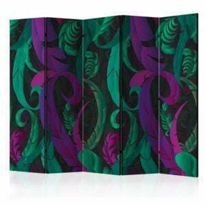 5-teiliges Paravent - Dance of Feathers II [Room Dividers]