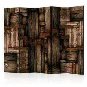 5-teiliges Paravent - Wooden puzzle II [Room Dividers]