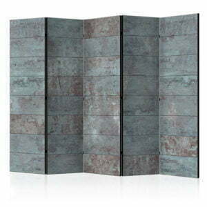 5-teiliges Paravent - Turquoise Concrete II [Room Dividers]