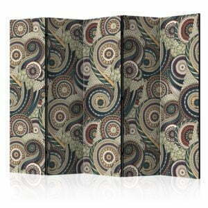 5-teiliges Paravent - Posh ornament II [Room Dividers]