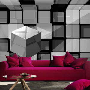 Fototapete - Rubik's cube in gray
