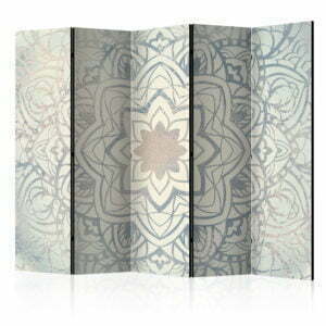 5-teiliges Paravent - Paravent: Winter-Mandala II