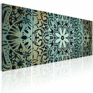 Wandbild - Green Mandala