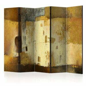 5-teiliges Paravent - Golden Oddity II [Room Dividers]