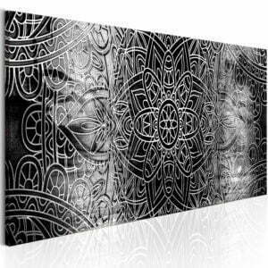 Wandbild - Mandala: Grey Depths