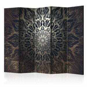 5-teiliges Paravent - Spider Web (Brown) II [Room Dividers]