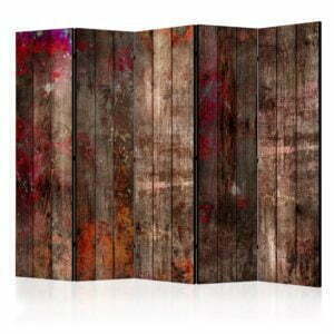 5-teiliges Paravent - Stained Wood II [Room Dividers]