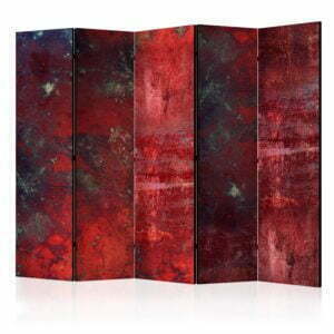 5-teiliges Paravent - Red Concrete II [Room Dividers]