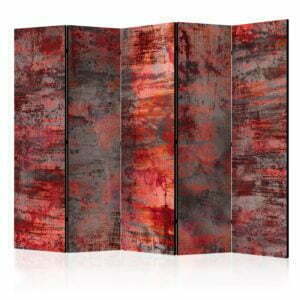 5-teiliges Paravent - Red Metal II [Room Dividers]