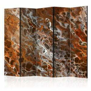 5-teiliges Paravent - Brown Craters II [Room Dividers]