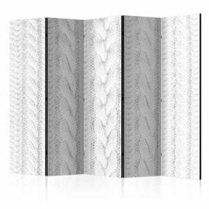 5-teiliges Paravent - White Knit II [Room Dividers]
