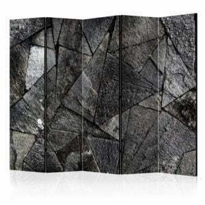5-teiliges Paravent - Pavement Tiles (Grey) II [Room Dividers]