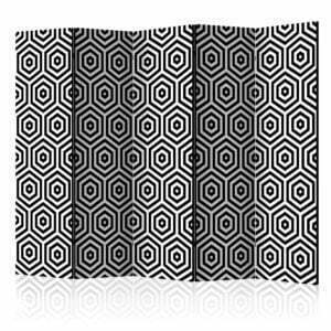 5-teiliges Paravent - Black and White Hypnosis II [Room Dividers]