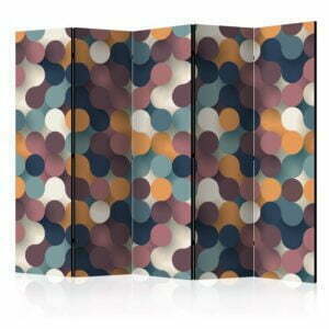 5-teiliges Paravent - Colourful Particles II [Room Dividers]