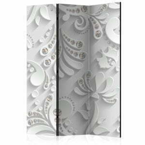 3-teiliges Paravent - Flowers with Crystals [Room Dividers]