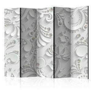 5-teiliges Paravent - Flowers in Crystals II [Room Dividers]
