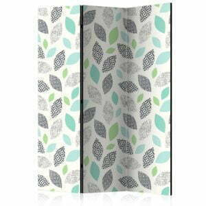 3-teiliges Paravent - Patterned Leaves [Room Dividers]