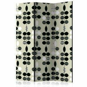 3-teiliges Paravent - Black and White Dots [Room Dividers]