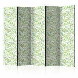 5-teiliges Paravent - Plants Stained Glass II [Room Dividers]