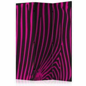 3-teiliges Paravent - Zebra pattern (violet) [Room Dividers]