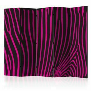 5-teiliges Paravent - Zebra pattern (violet) II [Room Dividers]