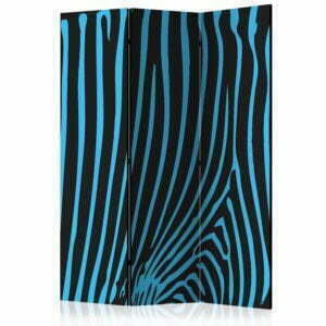 3-teiliges Paravent - Zebra pattern (turquoise) [Room Dividers]