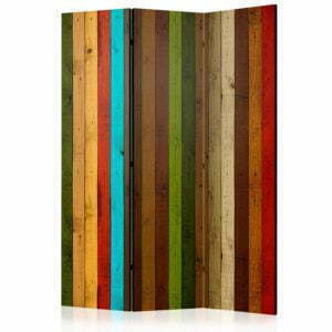 3-teiliges Paravent - Wooden rainbow [Room Dividers]