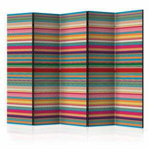 5-teiliges Paravent - Subdued stripes II [Room Dividers]