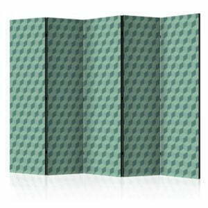 5-teiliges Paravent - Monochromatic cubes II [Room Dividers]