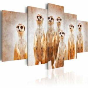 Wandbild - Family of meerkats