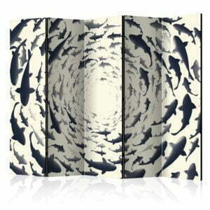 5-teiliges Paravent - Fish Swirl II [Room Dividers]