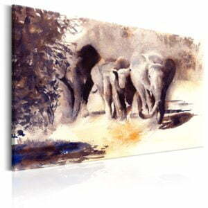 Wandbild - Watercolour Elephants