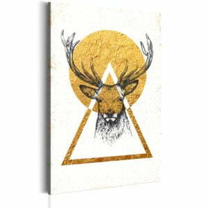 Wandbild - Mein Haus: Goldener Hirsch
