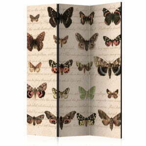 3-teiliges Paravent - Retro Style: Butterflies [Room Dividers]